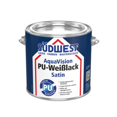 Sudwest - Aquavision Pu Weiblack satin bianco - smalto all'acqua satinato