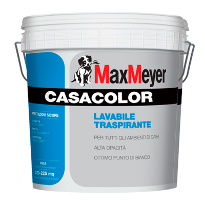 MaxMeyer - Casacolor bianco - Pittura murale lavabile traspirante universale per tutti gli ambienti di casa